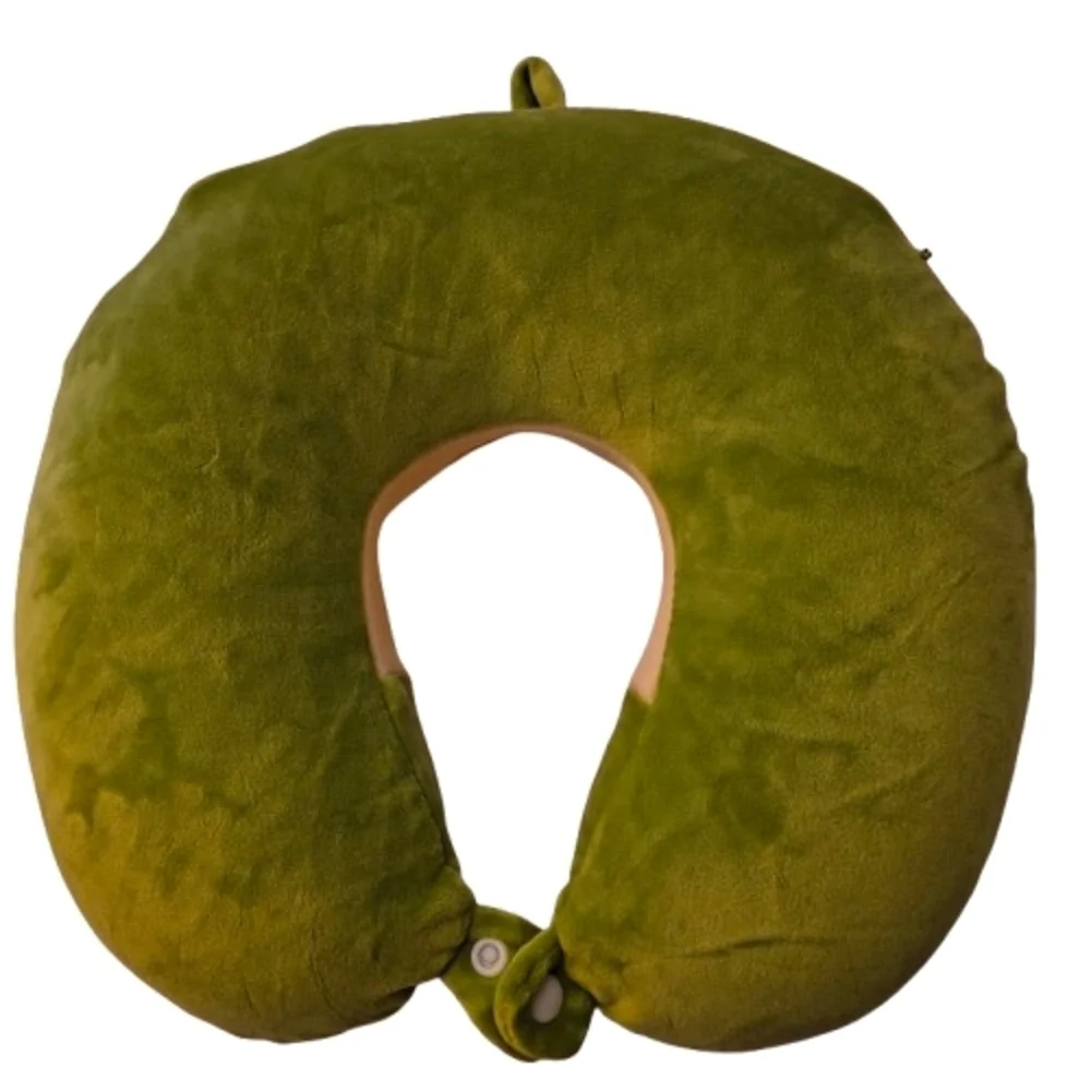 Umerci Green Frog Plush Travel Neck Pillow Memory Foam Vacation Sleep Soft